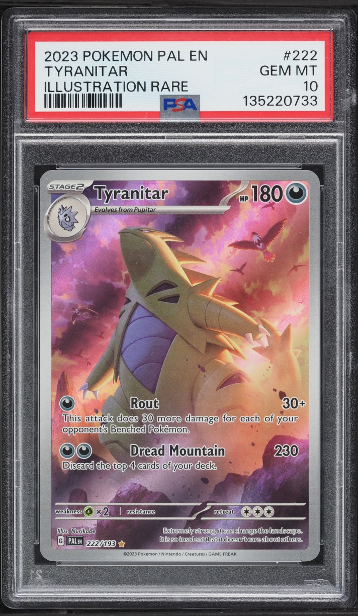 2023 Pokemon Scarlet & Violet Paldea Evolved IR Tyranitar #222 PSA 10 GEM MINT