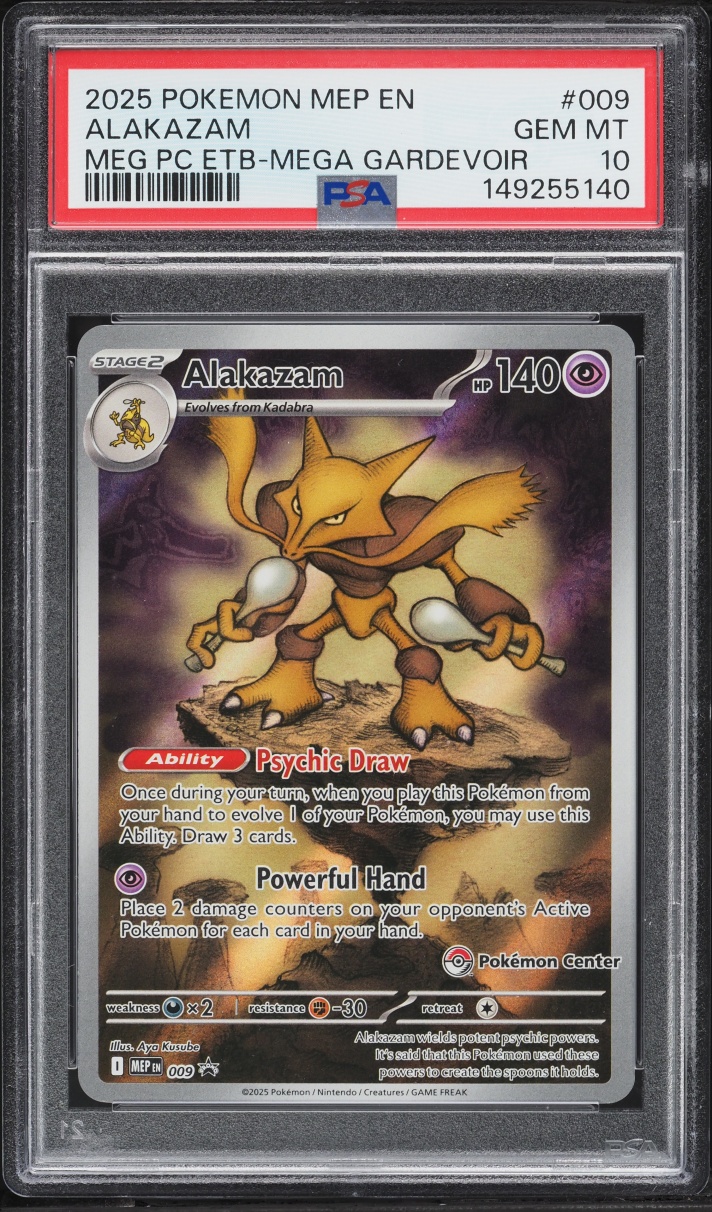 2025 Pokemon Mega Evolution Promo Center ETB Mega Gardevoir Full Art Alakazam #9 PSA 10 GEM