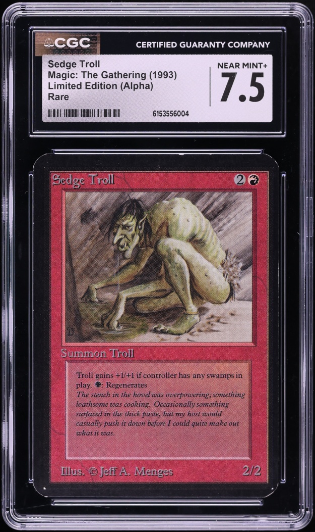 1993 Magic The Gathering MTG Alpha Sedge Troll CGC 7.5 NRMT+