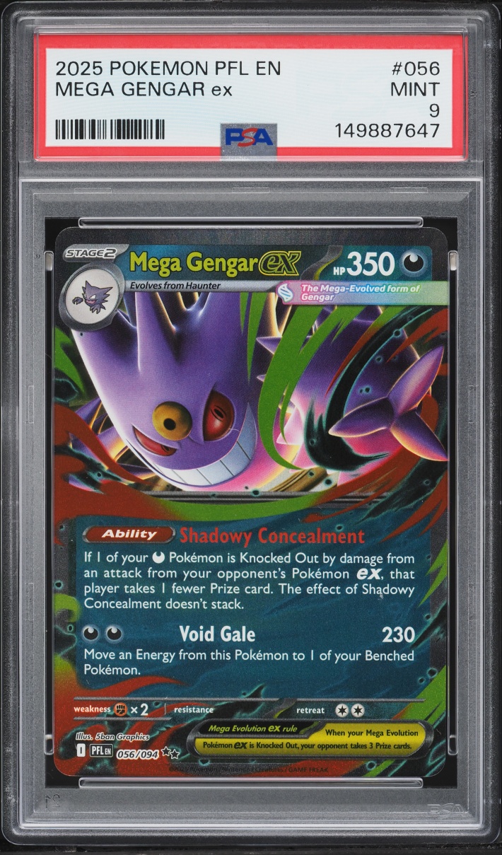2025 Pokemon Mega Evolution Phantasmal Flames Holo Mega Gengar Ex #56 PSA 9 MINT