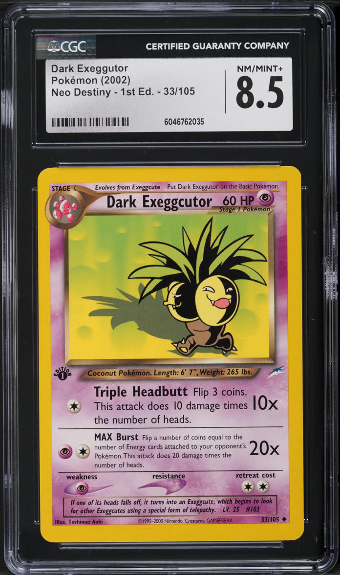 2002 Pokemon Neo Destiny 1st Edition Dark Exeggutor #33 CGC 8.5 NM-MT+