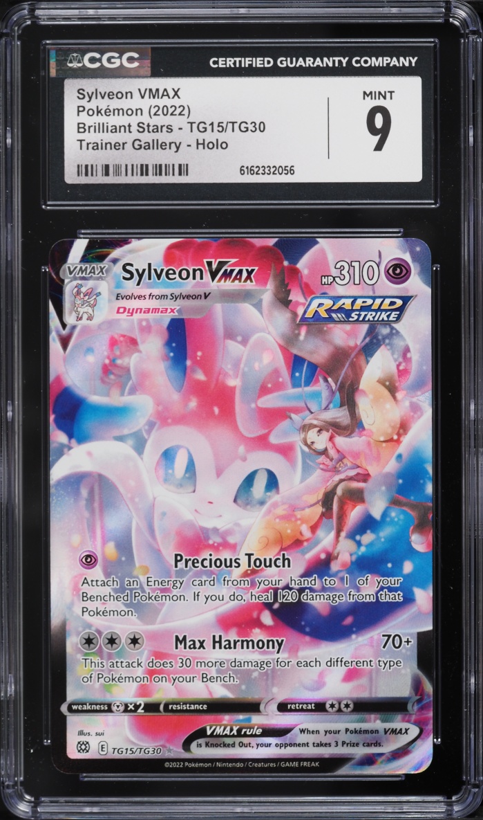 2022 Pokemon Sword & Shield Brilliant Stars Trainer Gallery CHR Sylveon VMAX #TG15 CGC 9 MINT