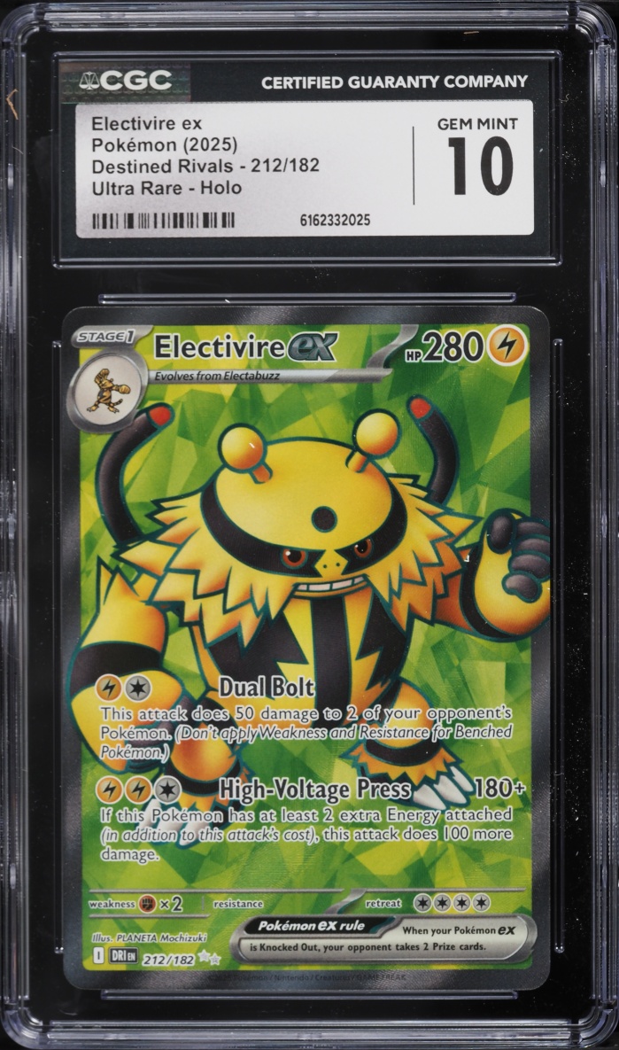 2025 Pokemon Scarlet & Violet Destined Rivals Full Art Electivire EX #212 CGC 10 GEM MINT
