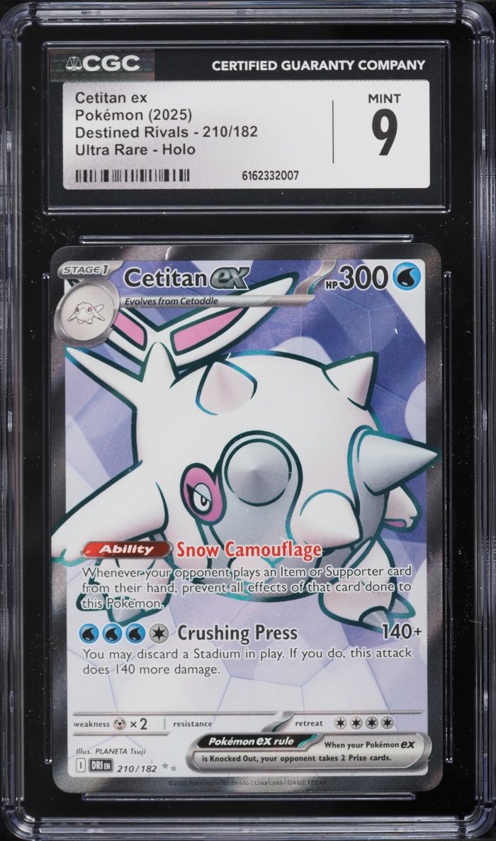 2025 Pokemon Scarlet & Violet Destined Rivals Full Art Cetitan Ex #210 CGC 9 MINT
