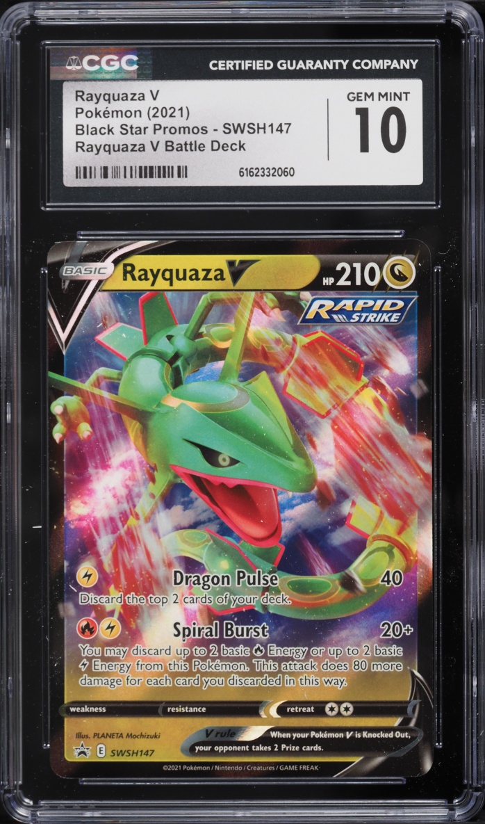 2021 Pokemon Sword & Shield Promo Battle Deck Rayquaza V #SWSH147 CGC 10 GEM MINT