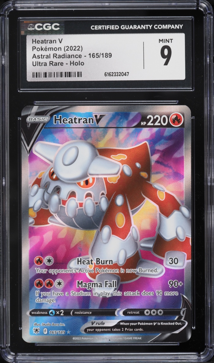 2022 Pokemon Sword & Shield Astral Radiance Full Art Heatran V #165 CGC 9 MINT