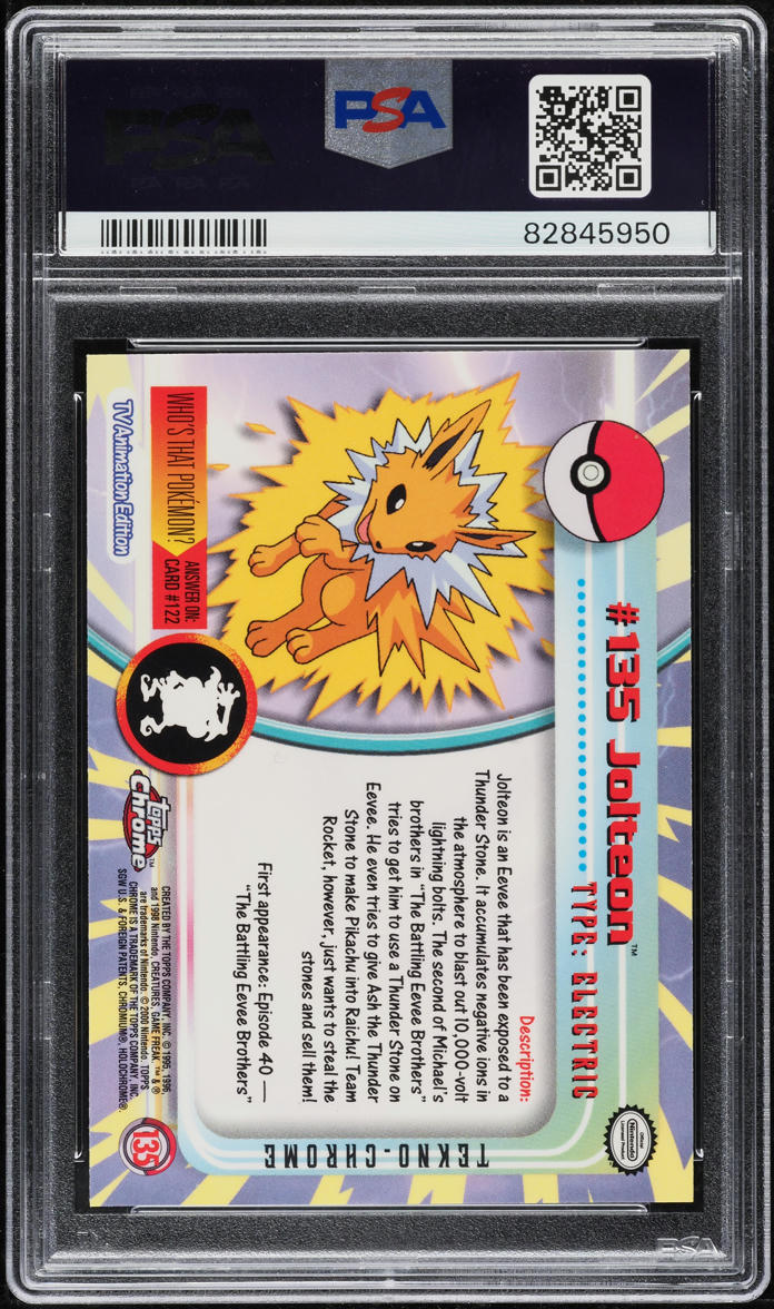 2000 Topps Chrome Pokemon Series 2 Tekno Jolteon #135 PSA 10 GEM MINT