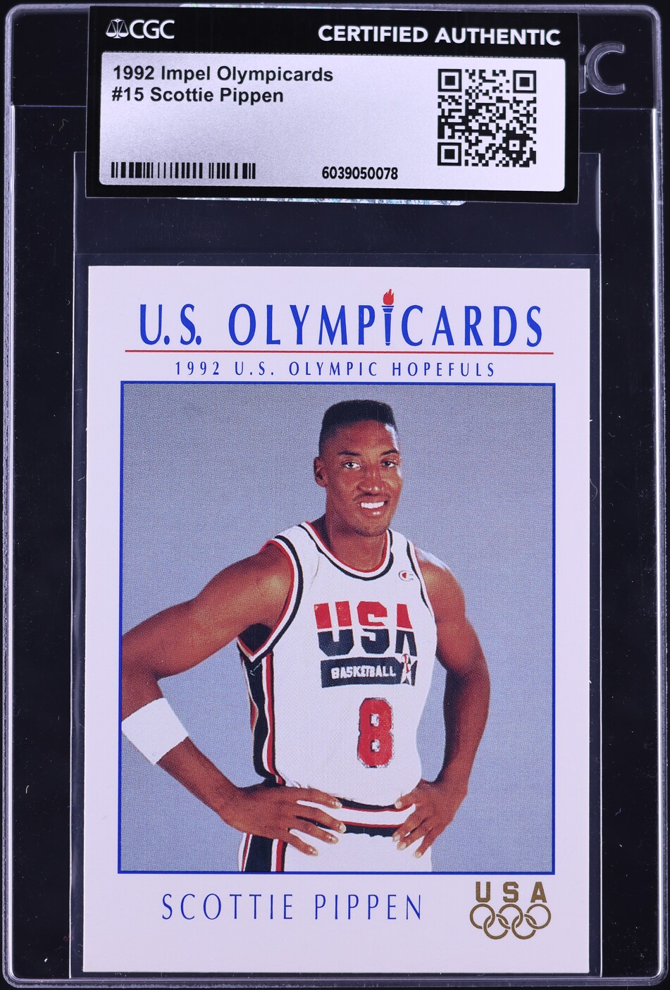 1992 Impel Olympicards Scottie Pippen #15 CGC AUTH