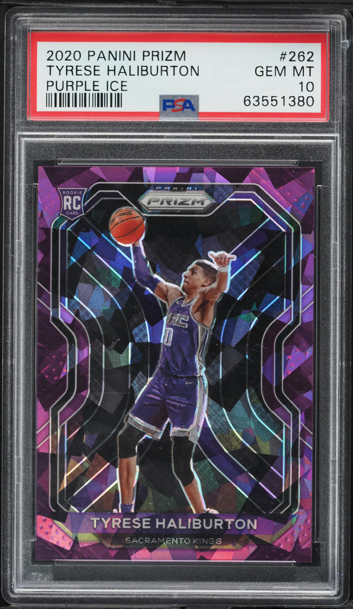 2020 Panini Prizm Purple Ice Tyrese Haliburton ROOKIE /175 #262 PSA 10 GEM MINT