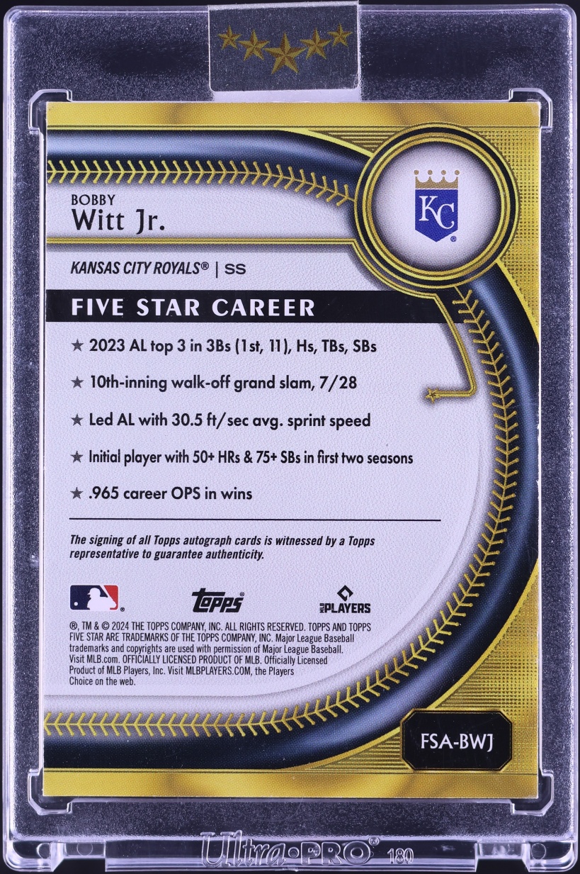 2024 Topps Five Star Purple Bobby Witt Jr. AUTO 1/50 #FSA-BW