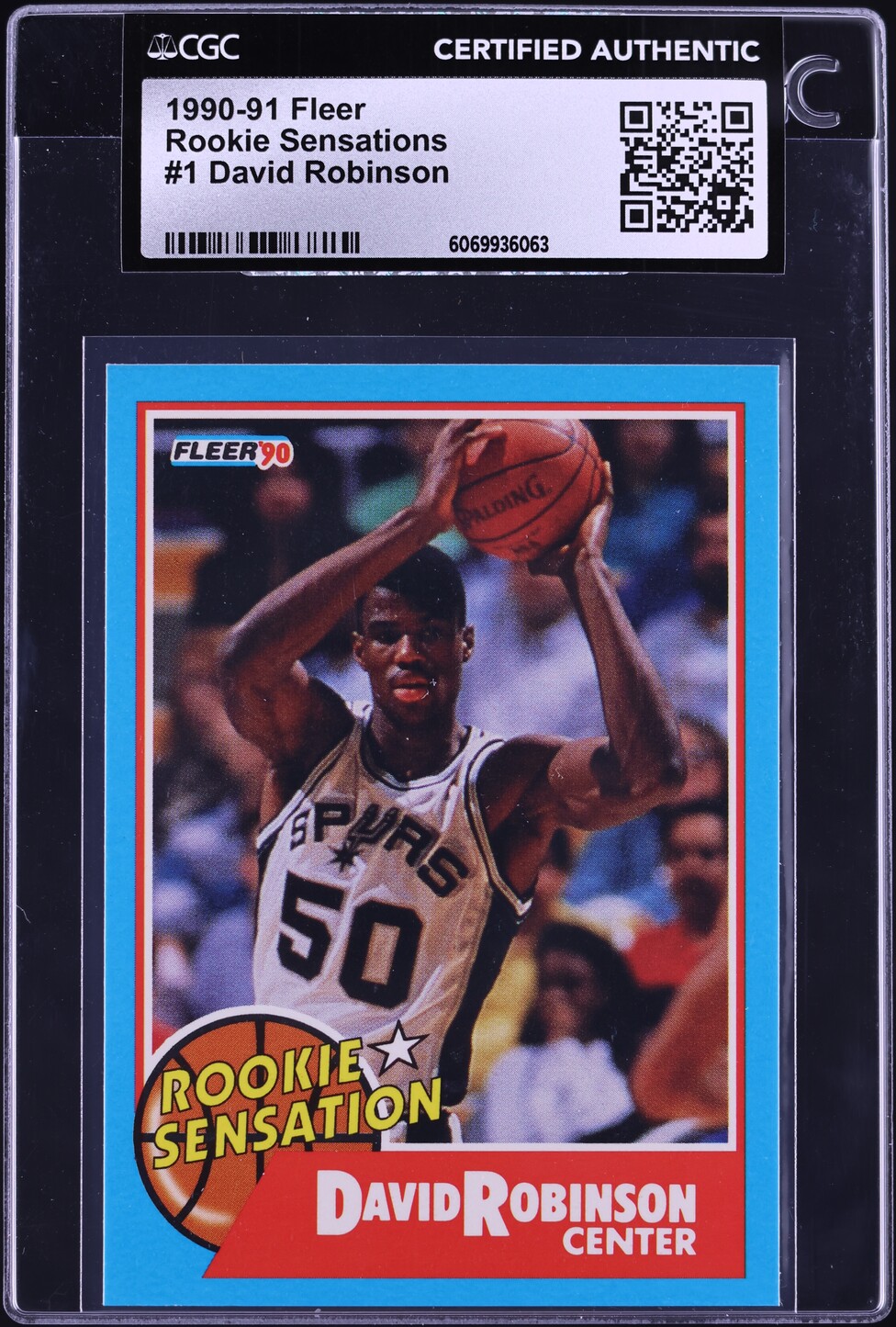 1990 Fleer Sensation David Robinson ROOKIE #1 CGC AUTH