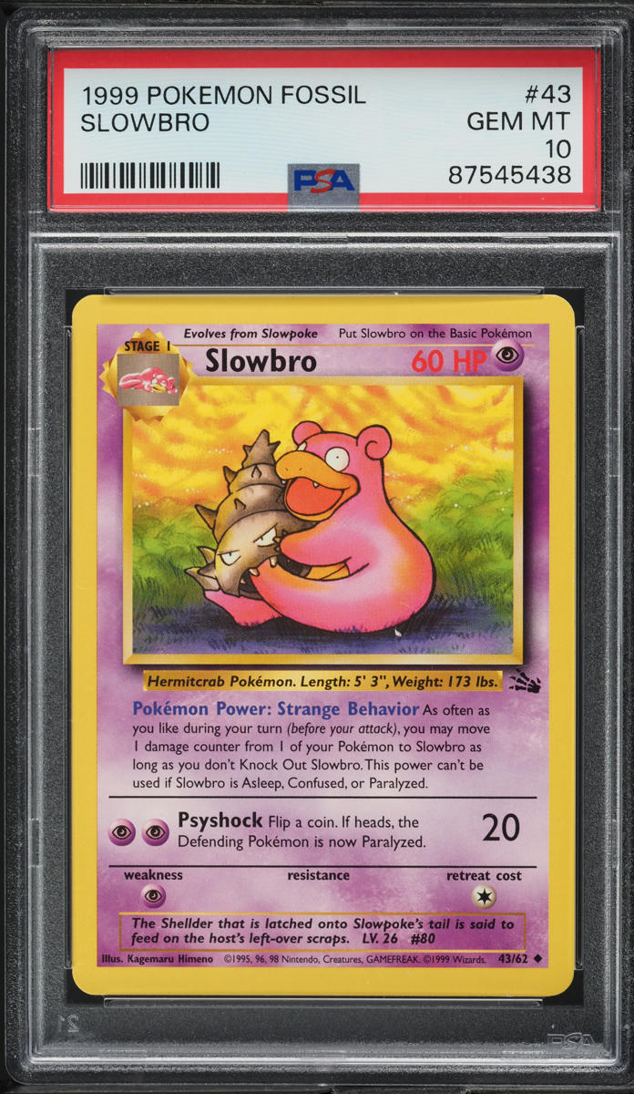 1999 Pokemon Fossil Slowbro #43 PSA 10 GEM MINT