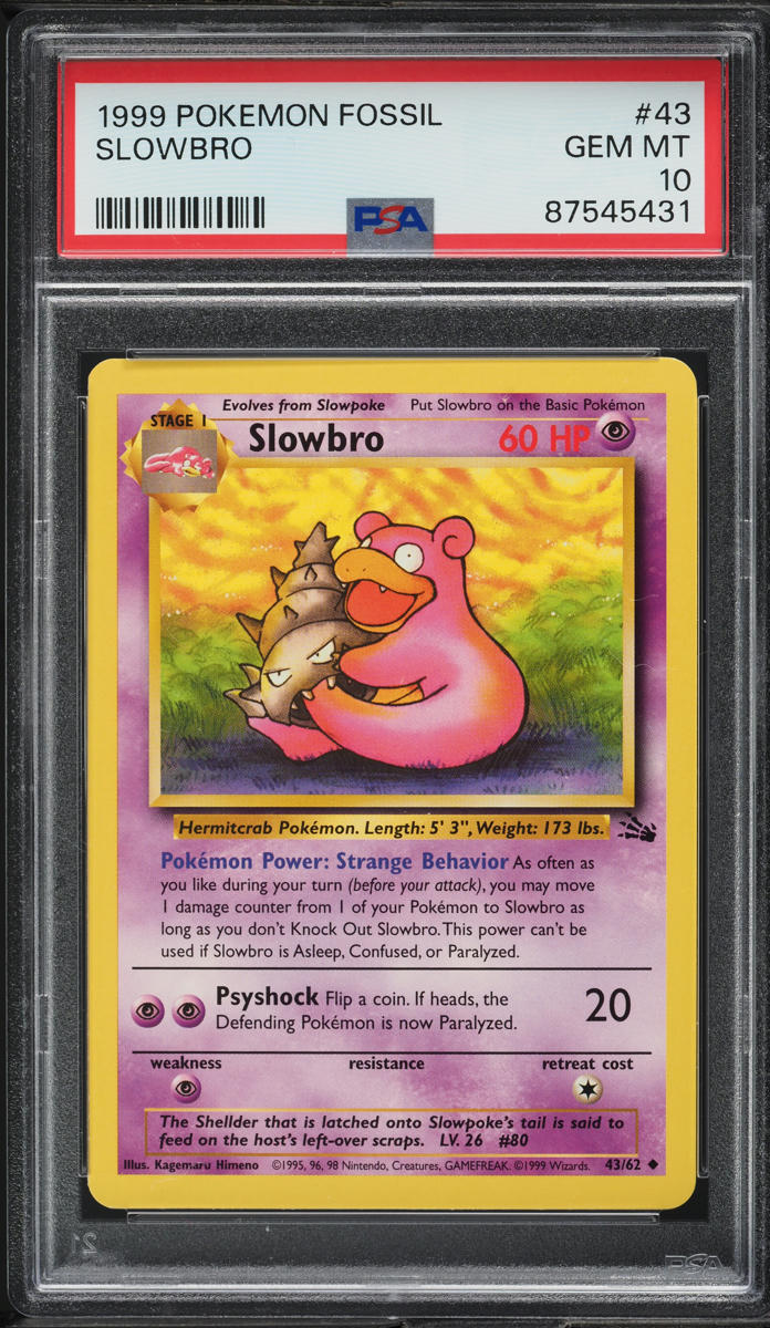 1999 Pokemon Fossil Slowbro #43 PSA 10 GEM MINT