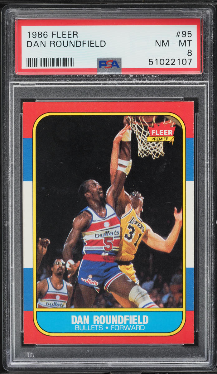 1986 Fleer Basketball Dan Roundfield #95 PSA 8 NM-MT