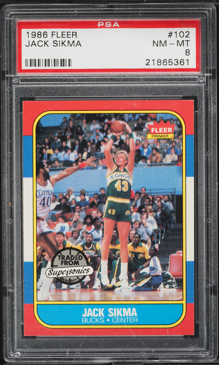 1986 Fleer Basketball Jack Sikma #102 PSA 8 NM-MT