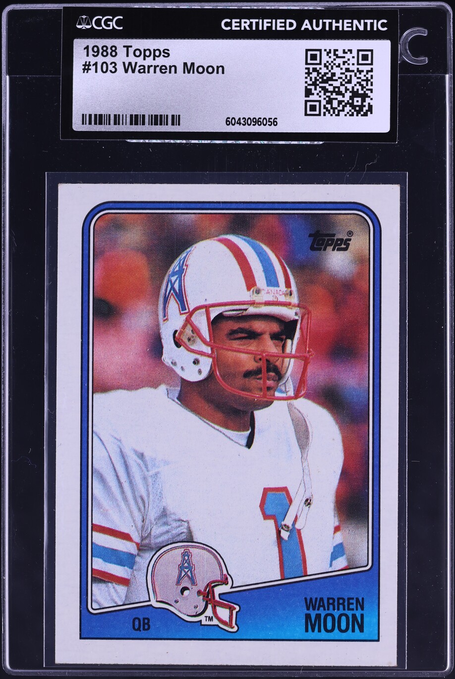 1988 Topps Football Warren Moon #103 CGC AUTH