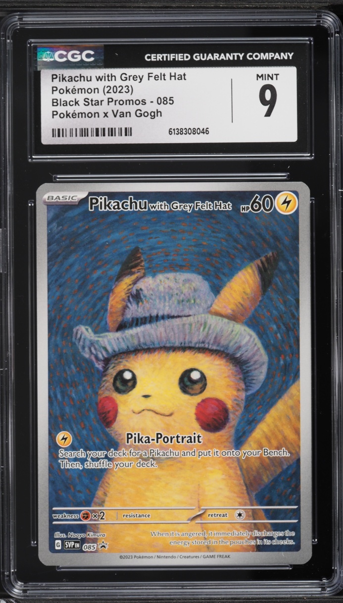 2023 Pokemon Scarlet & Violet Promo Van Gogh Full Art Pikachu With Grey Felt Hat #85 CGC 9 MINT