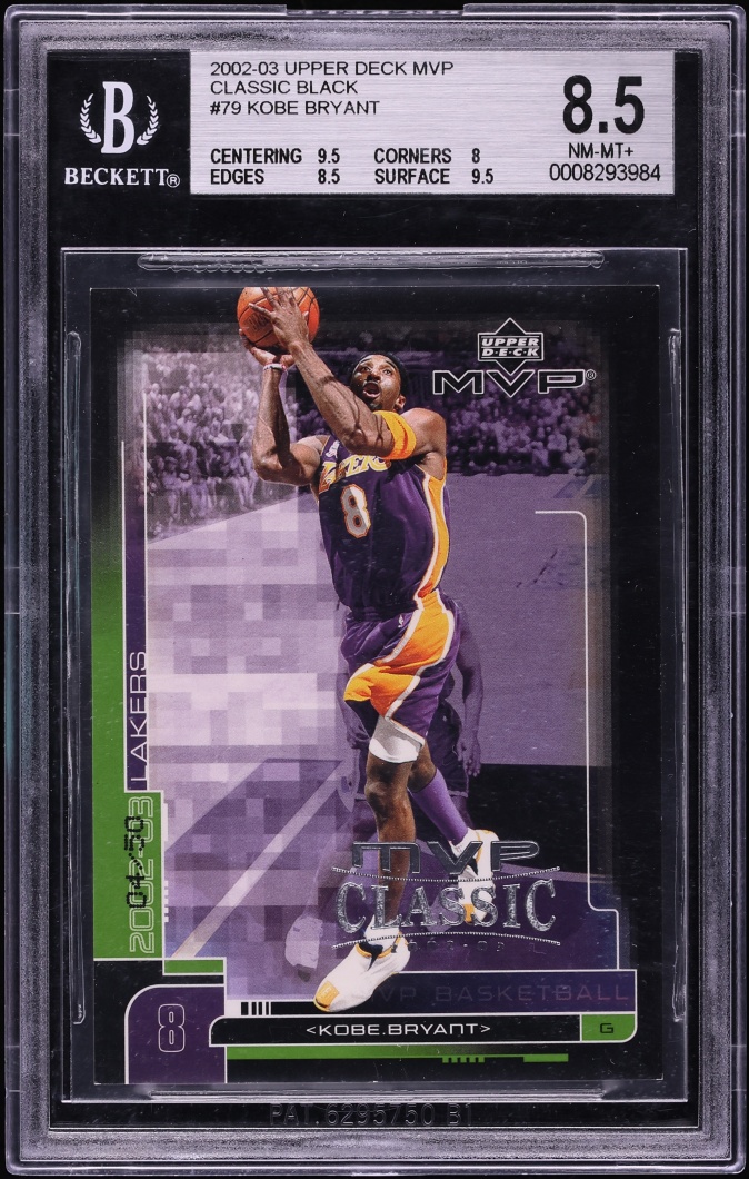 2002 Upper Deck MVP Classic Black Kobe Bryant #79 BGS 8.5 NM-MT+