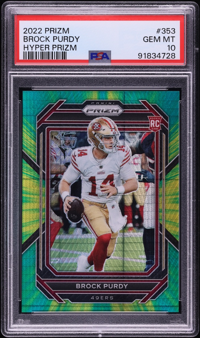 2022 Panini Prizm Hyper Brock Purdy ROOKIE /175 #353 PSA 10 GEM MINT