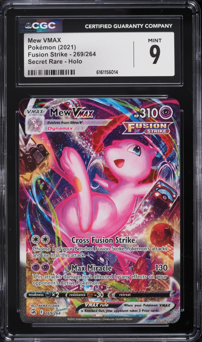 2021 Pokemon Sword & Shield Fusion Strike SEC Mew VMAX #269 CGC 9 MINT