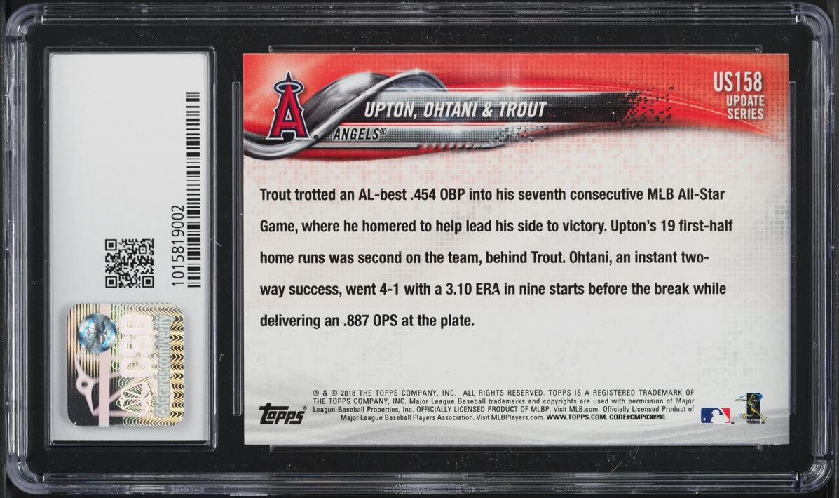 2018 Topps Update Justin Upton Mike Trout Shohei Ohtani ROOKIE #US158 CSG 9 MINT