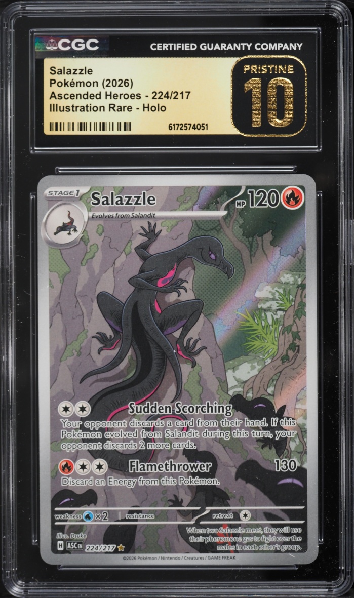 2026 Pokemon Mega Evolution Ascended Heroes Ir Salazzle #224 CGC 10 Pristine