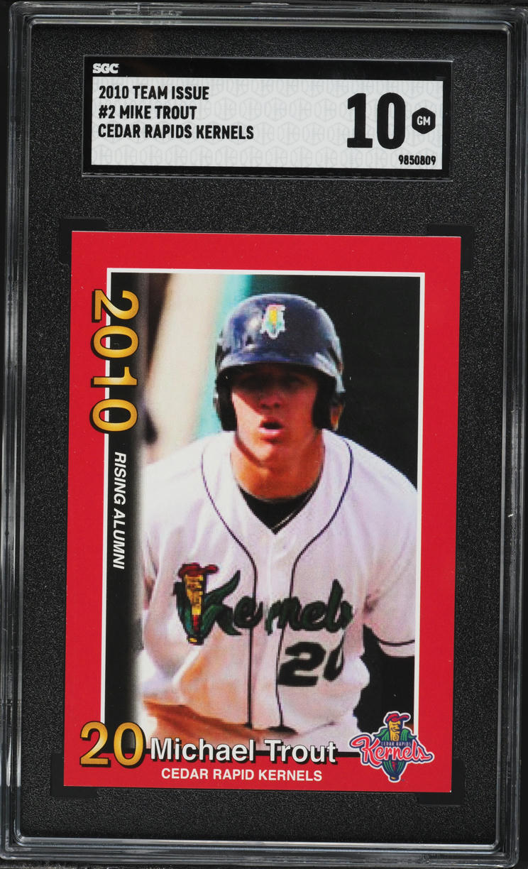 2010 Team Issue Cedar Rapids Kernels Mike Trout ROOKIE #2 SGC 10 GEM MINT