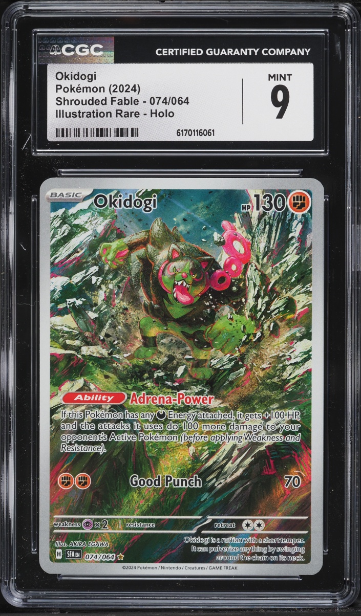 2024 Pokemon Scarlet & Violet Shrouded Fable IR Okidogi #74 CGC 9 MINT