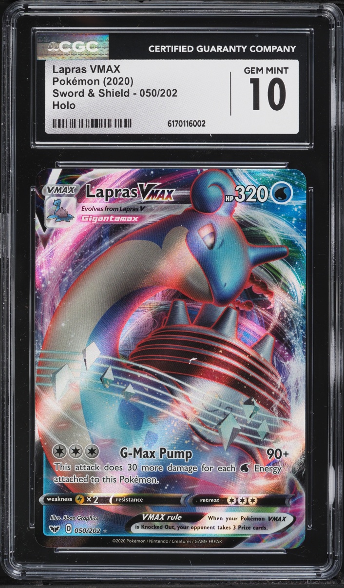 2020 Pokemon Sword & Shield Full Art Lapras VMAX #50 CGC 10 GEM MINT