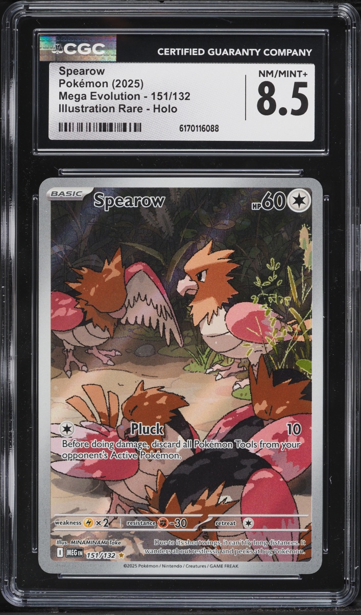 2025 Pokemon Mega Evolution IR Spearow #151 CGC 8.5 NM-MT+