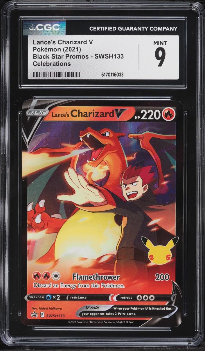 2021 Pokemon Sword & Shield Promo Celebrations Holo Lance's Charizard V #SWSH133 CGC 9 MINT