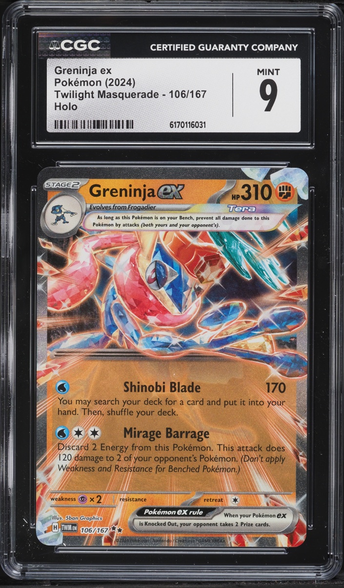 2024 Pokemon Scarlet & Violet Twilight Masquerade Holo Greninja EX #106 CGC 9 MINT