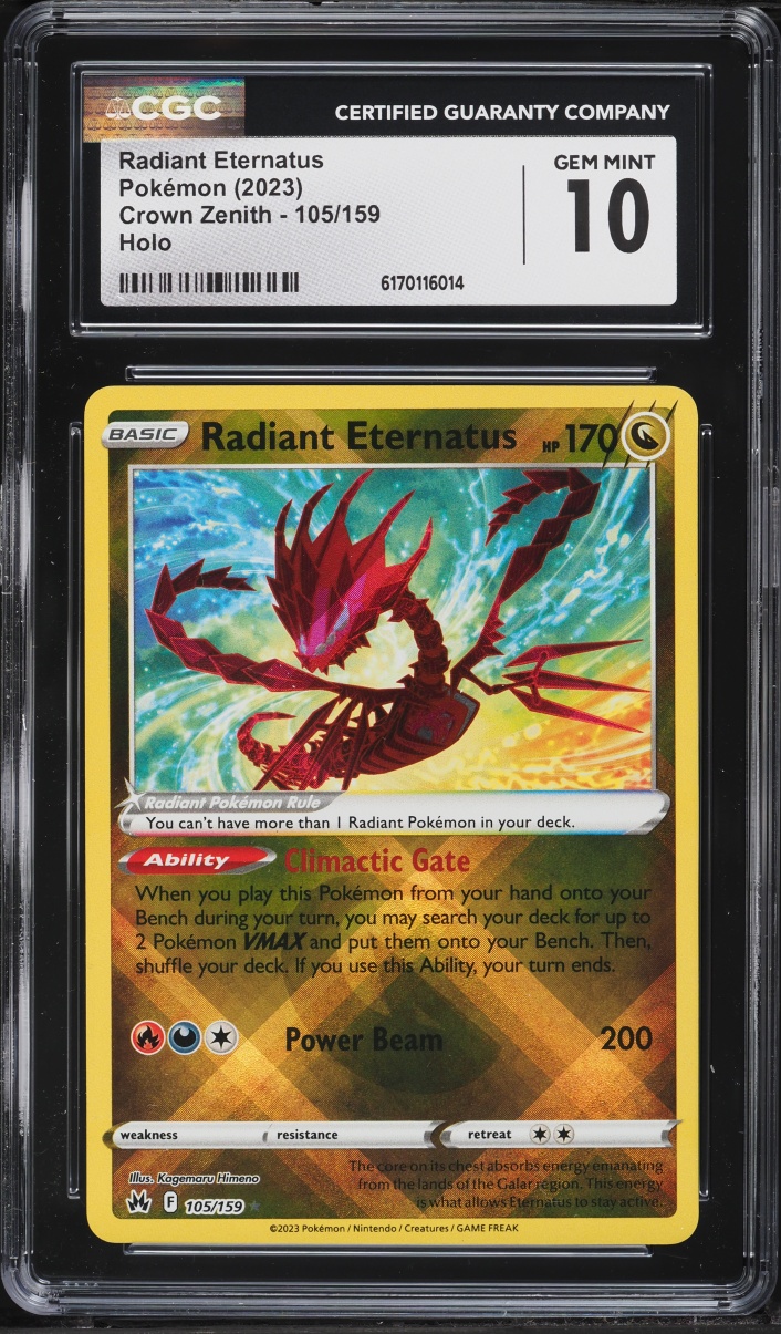 2023 Pokemon Sword & Shield Crown Zenith Holo Radiant Eternatus #105 CGC 10 GEM MINT