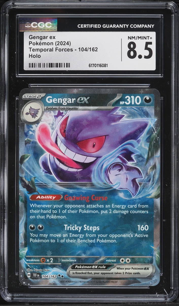2024 Pokemon Scarlet & Violet Temporal Forces Holo Gengar EX #104 CGC 8.5 NM-MT+