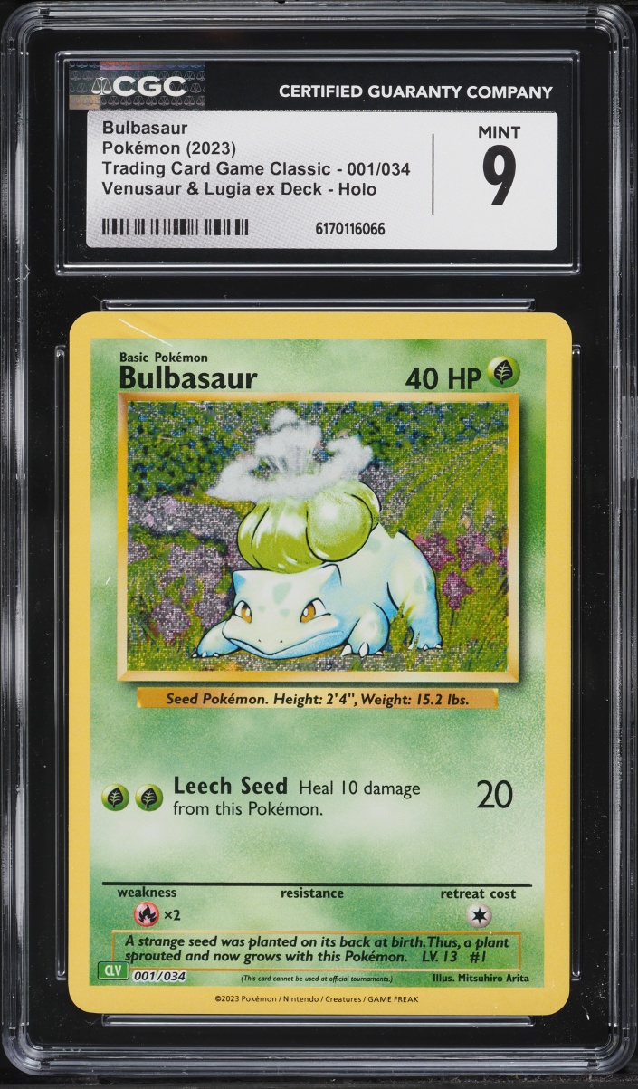 2023 Pokemon TCG Classic Collection Venusaur & Lugia ex Deck Holo Bulbasaur #1 CGC 9 MINT