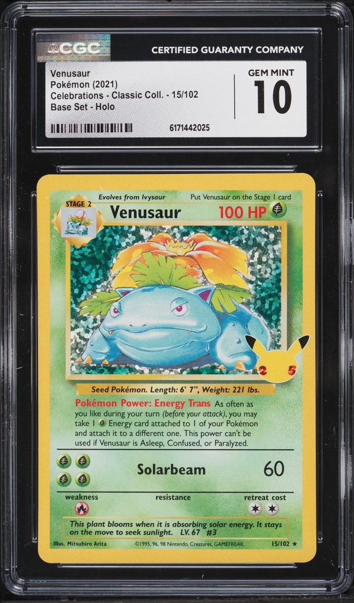 2021 Pokemon Sword & Shield Celebrations Classic Collection Holo Venusaur #15 CGC 10 GEM MINT