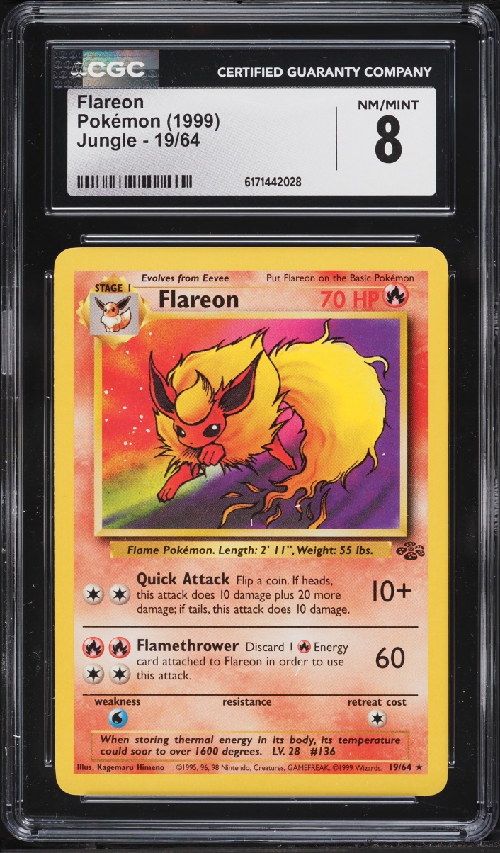 1999 Pokemon Jungle Flareon #19 CGC 8 NM-MT