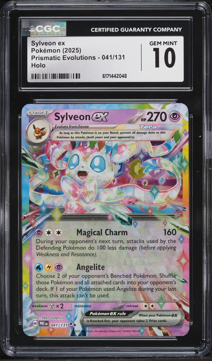 2025 Pokemon Scarlet & Violet Prismatic Evolutions Holo Sylveon Ex #41 CGC 10 GEM MINT