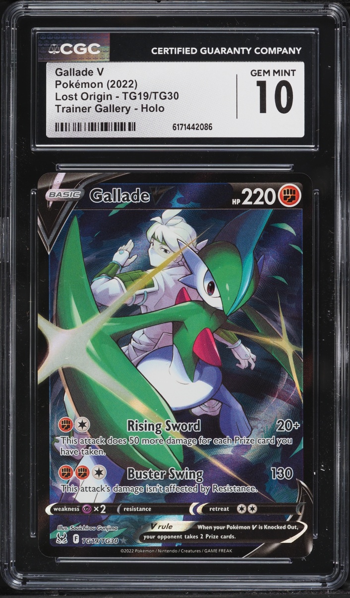 2022 Pokemon Sword & Shield Lost Origin Trainer Gallery CHR Gallade V #TG19 CGC 10 GEM MINT