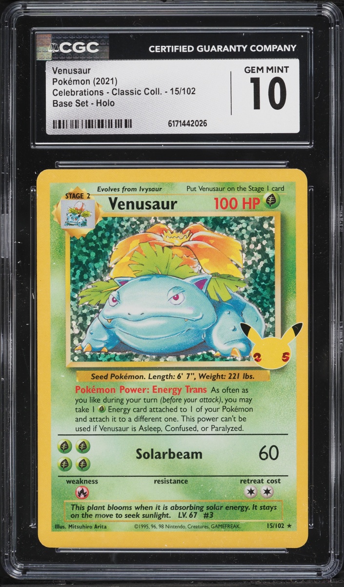 2021 Pokemon Sword & Shield Celebrations Classic Collection Holo Venusaur #15 CGC 10 GEM MINT