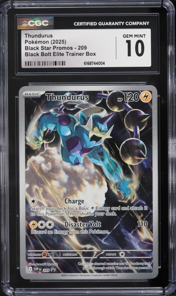 2025 Pokemon Scarlet & Violet Promo Black Bolt ETB Full Art Thundurus #209 CGC 10 GEM MINT