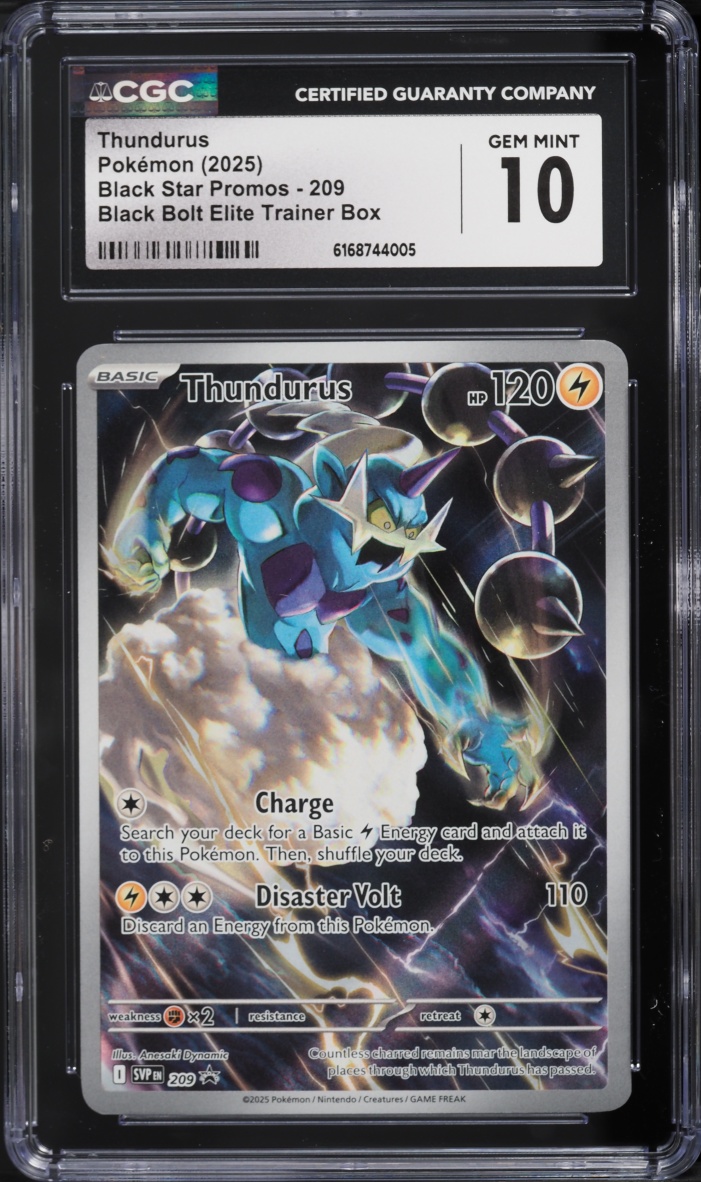 2025 Pokemon Scarlet & Violet Promo Black Bolt ETB Full Art Thundurus #209 CGC 10 GEM MINT