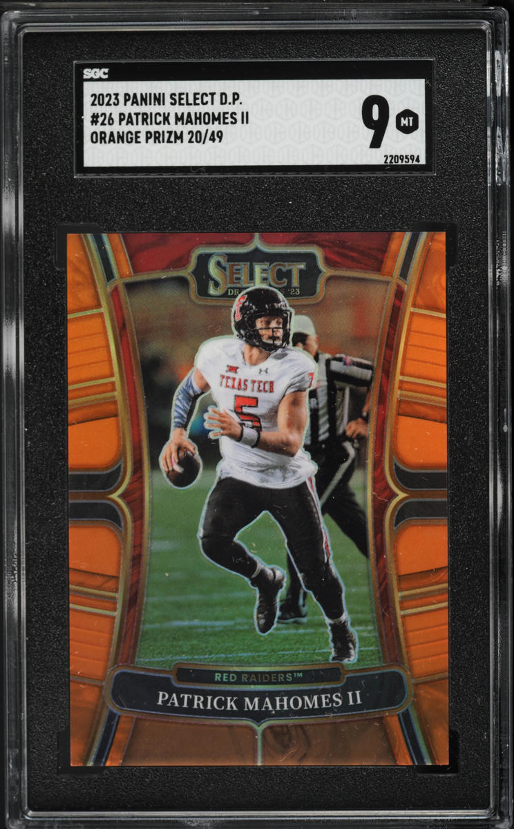 2023 Select Draft Picks Orange Prizm Patrick Mahomes II /49 #26 SGC 9 MINT