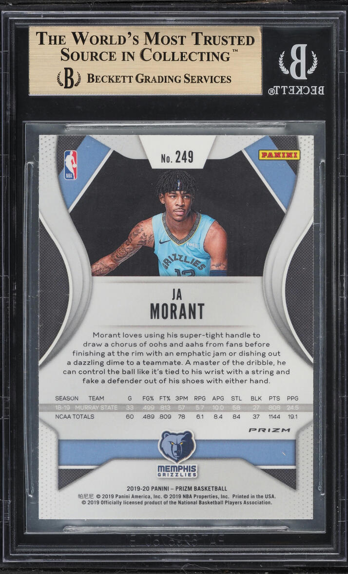 2019 Panini Prizm Ruby Wave Ja Morant ROOKIE #249 BGS 9.5 GEM MINT