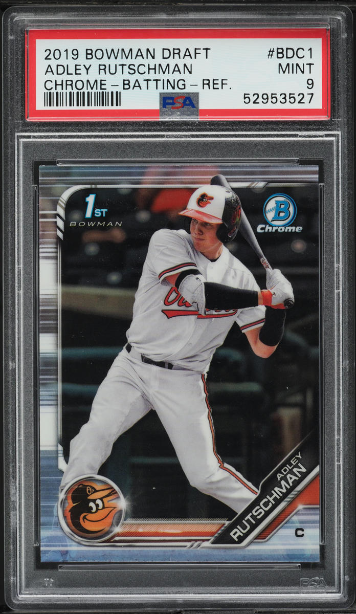 2019 Bowman Chrome Draft Refractor Adley Rutschman ROOKIE #BDC-1 PSA 9 MINT