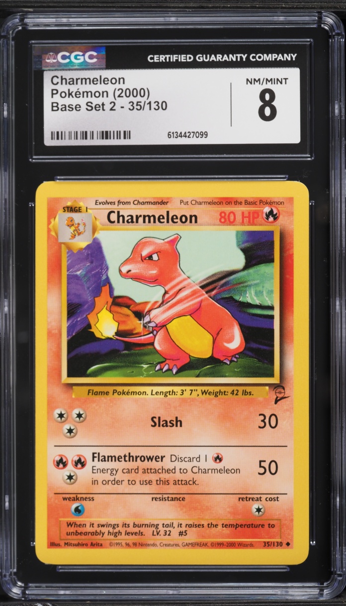 2000 Pokemon Base Set 2 Charmeleon #35 CGC 8 NM-MT