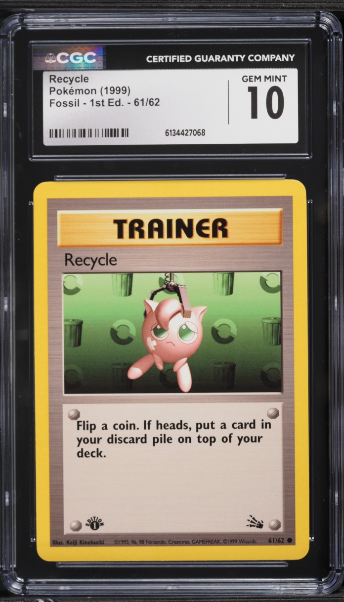 1999 Pokemon Fossil 1st Edition Recycle #61 CGC 10 GEM MINT