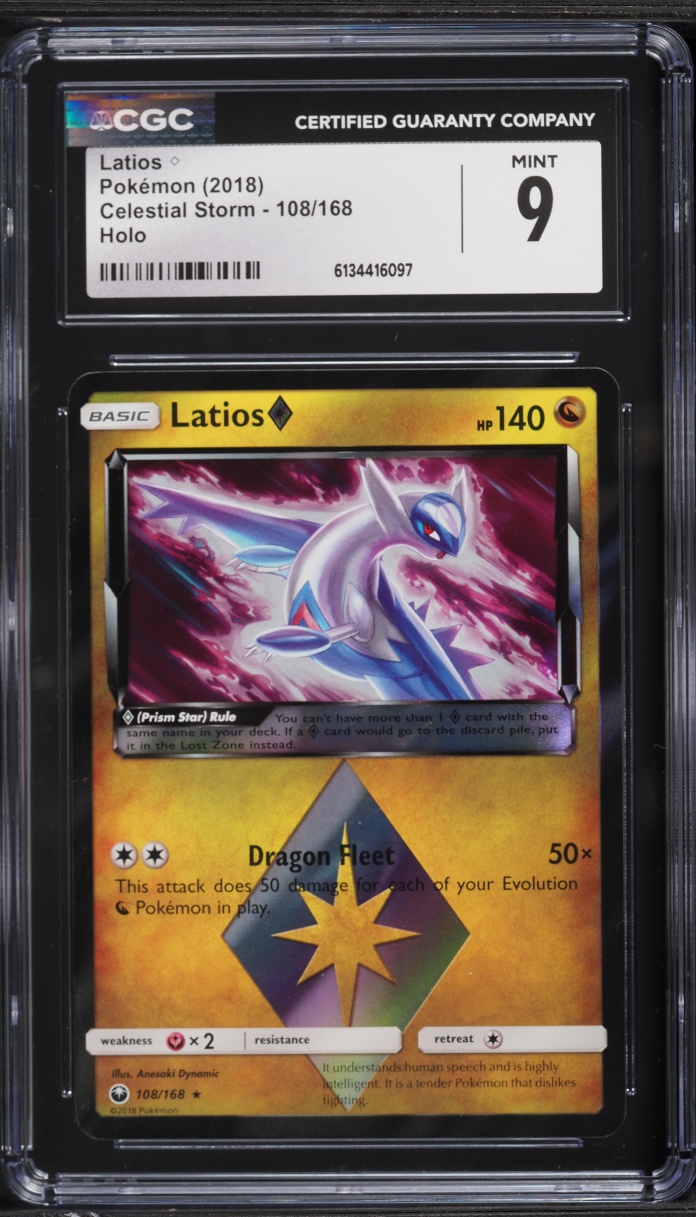2018 Pokemon Sun & Moon Celestial Storm Holo Latios #108 CGC 9 MINT