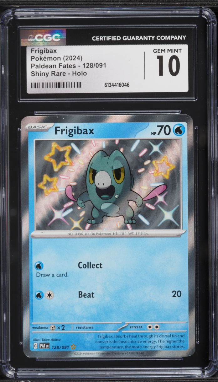 2024 Pokemon Scarlet & Violet Paldean Fates Shiny Frigibax #128 CGC 10 GEM MINT