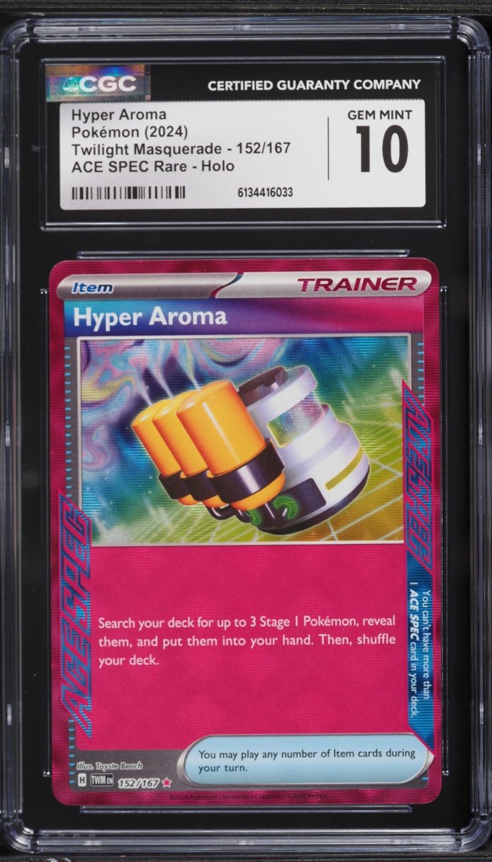 2024 Pokemon Scarlet & Violet Twilight Masquerade Ace Spec Hyper Aroma #152 CGC 10 GEM MINT